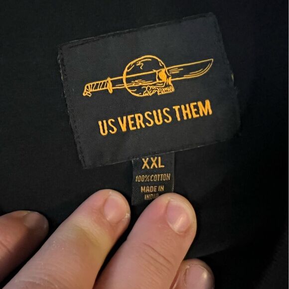 NWT “Us Versus Them” Short Sleeve Black and White XXL - Picture 3 of 4